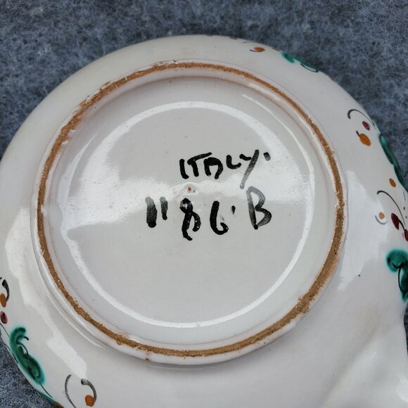 VTG Italian Pottery Hand Painted Casserole Dish W/ Lid Rooster Floral Design - Picture 3 of 7